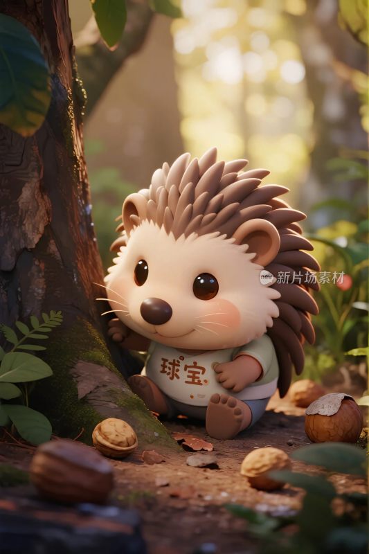 卡通刺猬森林场景