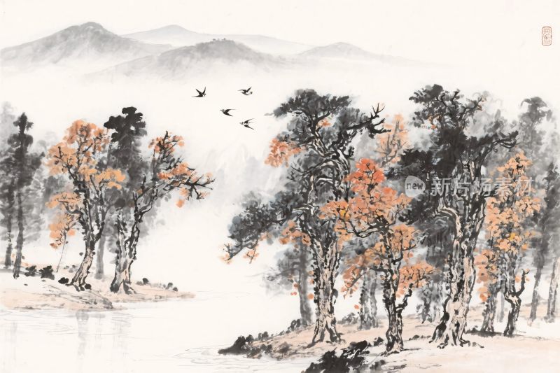 水墨山水风景画