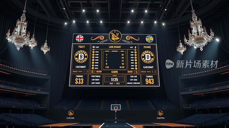 新片场素材篮球赛现场大屏展示