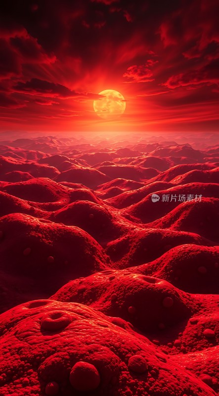 红色星球日落奇景