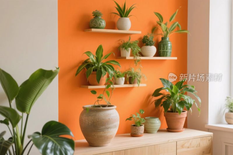 室内绿植置物架场景