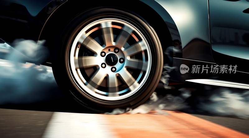 新片场素材疾驰车轮速度与激情