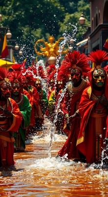 红色面具舞者狂欢节 红色面具舞者狂欢节