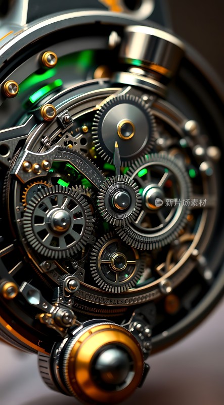 机械之心齿轮与光效交织的艺术杰作