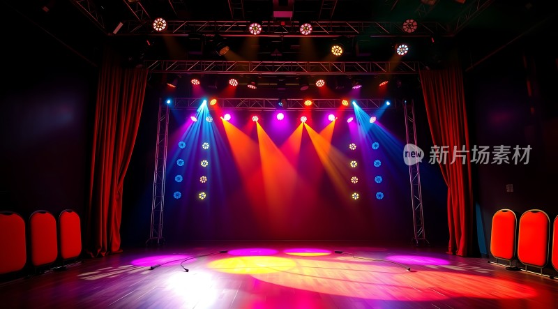 舞台灯光秀色彩斑斓活力四射