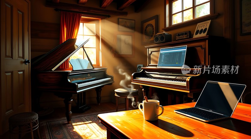 阳光下的音乐创作空间