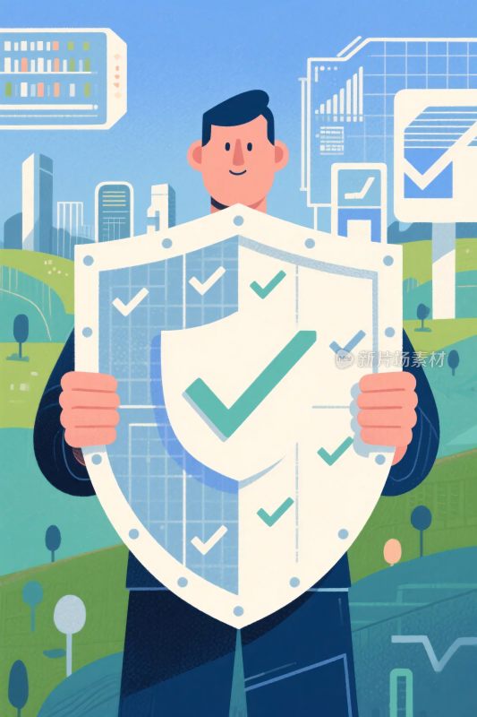 安全盾牌插画