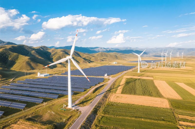 山地风电太阳能景观