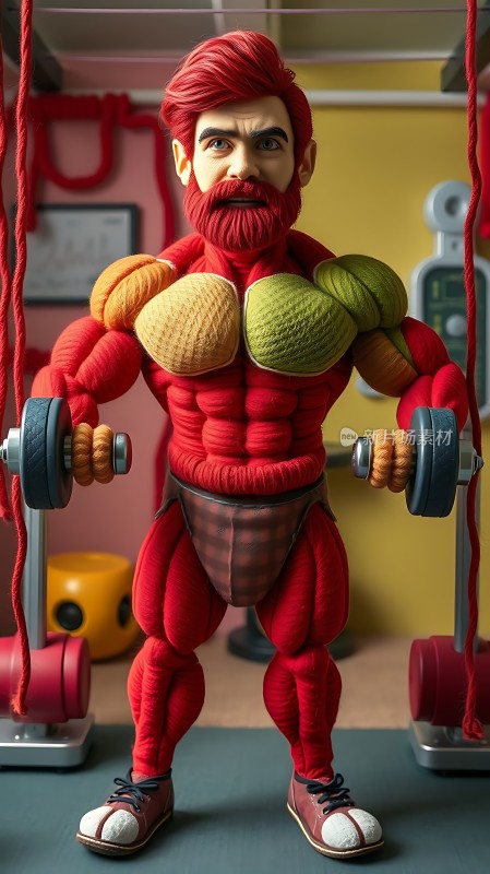 健身达人展示肌肉力量