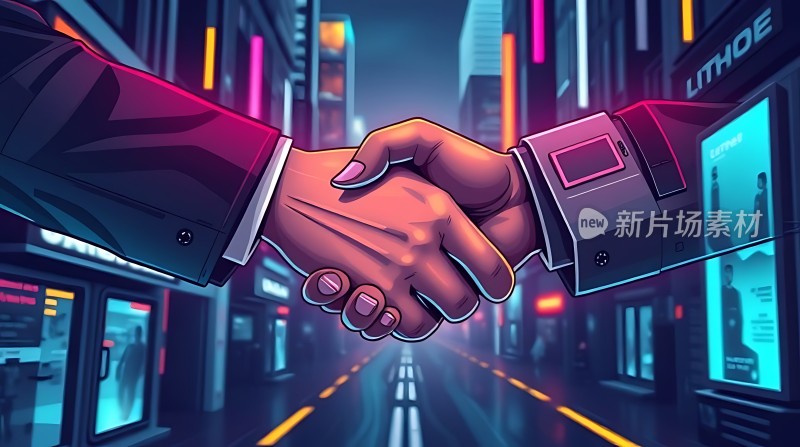 未来都市握手合作