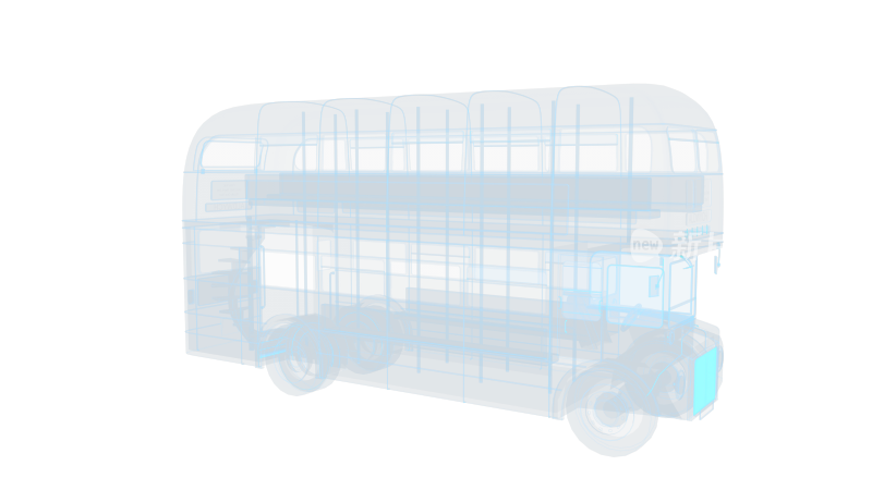 双层公交车科幻透明 交通工具公共汽车公车