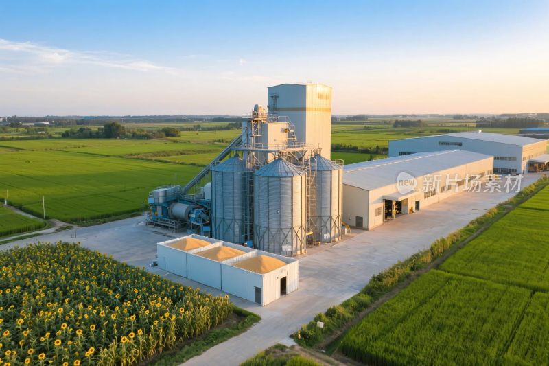 工业粮仓与农田景观