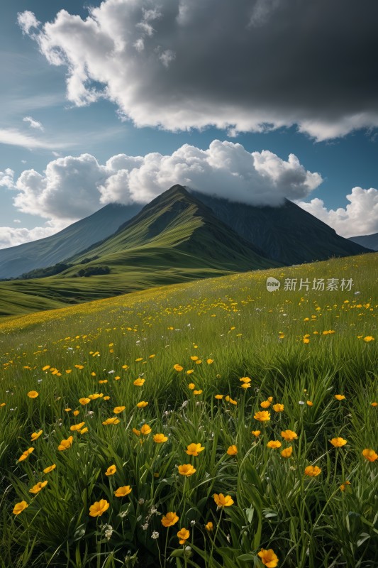 山前一片黄花田高清图片