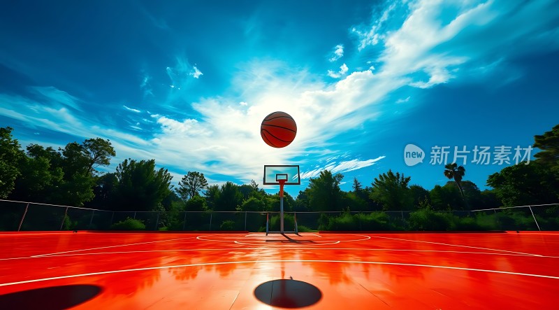 阳光下的篮球运动