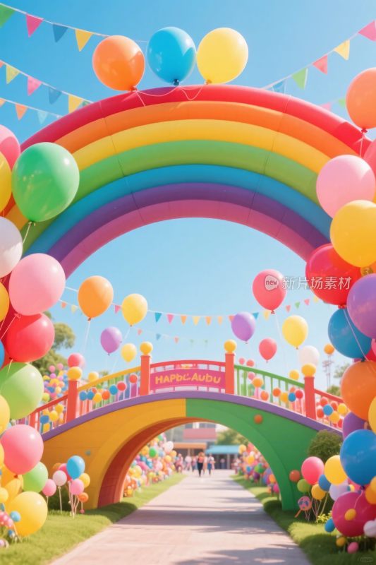 彩色充气拱门气球场景