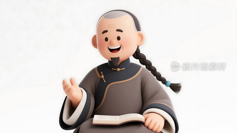 传统服饰老人卡通形象