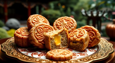 月饼盛宴蛋黄流心传统美味