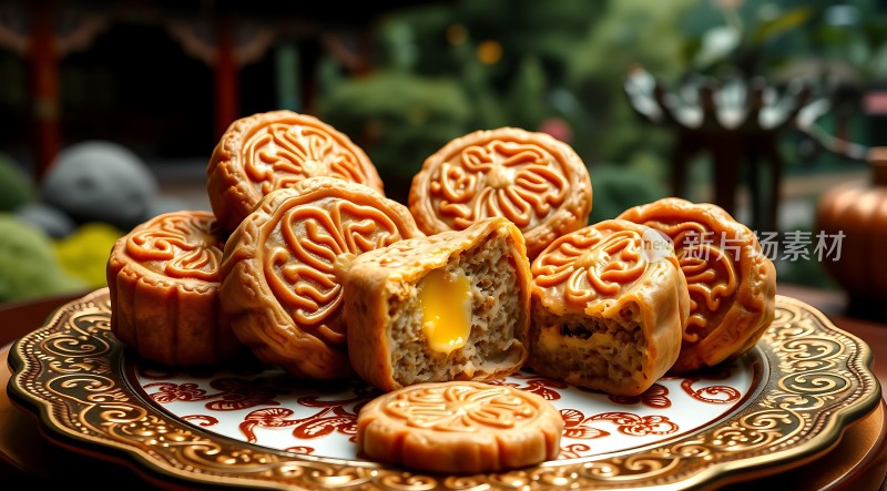 月饼盛宴蛋黄流心传统美味