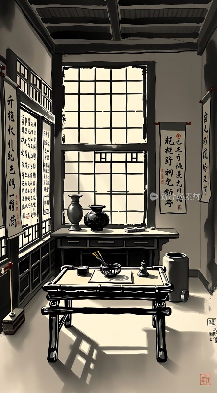 古风书房雅韵图