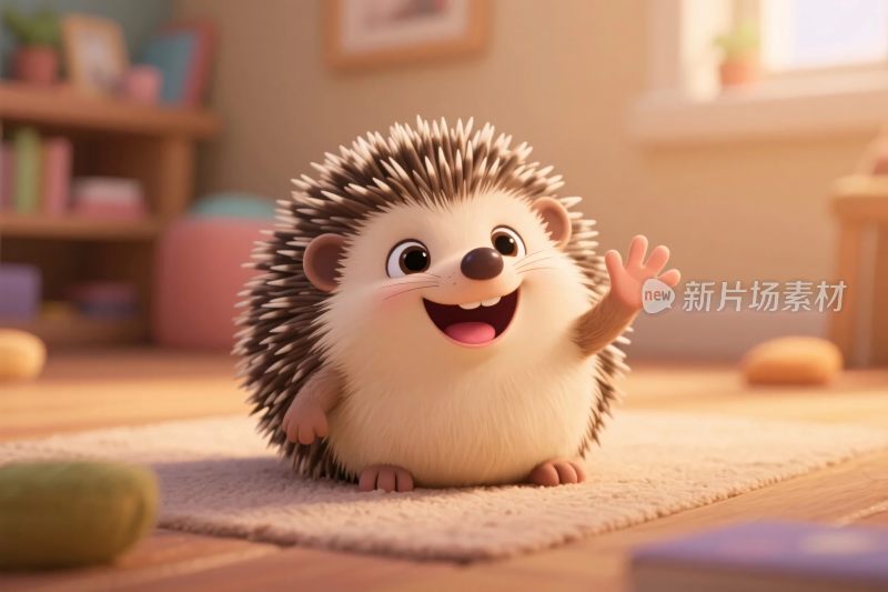 可爱刺猬卡通插画
