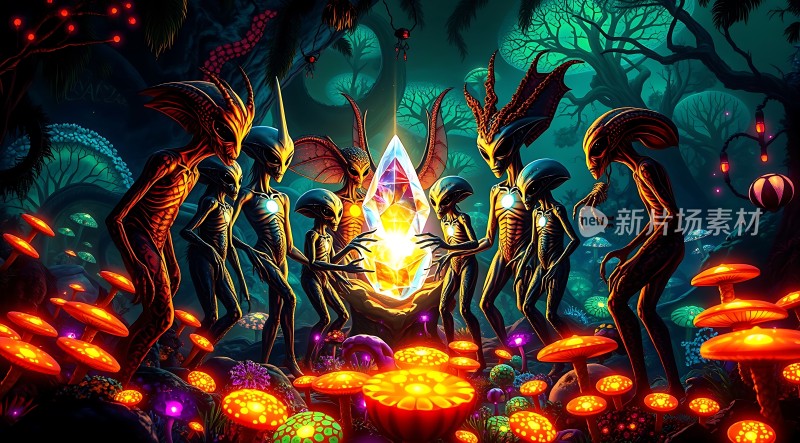 外星生物守护神秘水晶