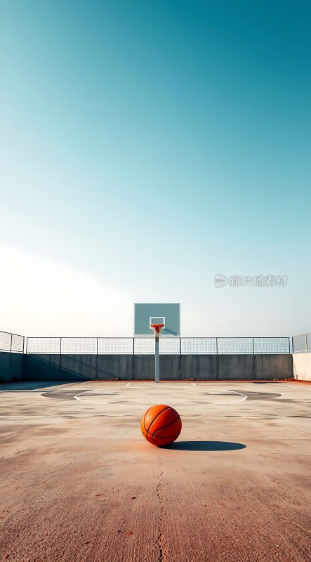 篮球场上的孤独篮球