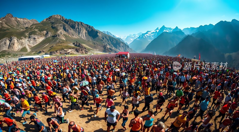 高山下的大规模集会