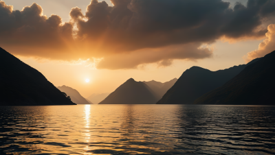 太阳落山高清风景图片