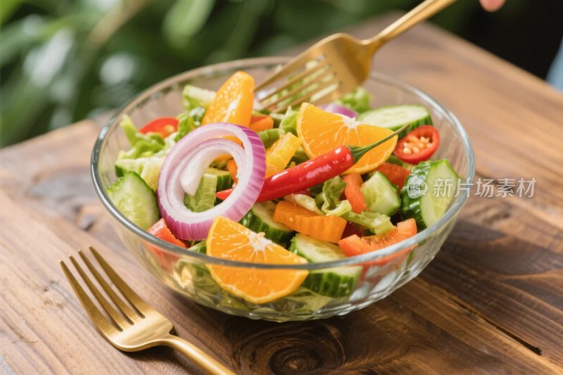 新鲜蔬菜水果沙拉