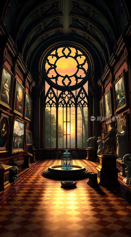 日落下的艺术殿堂