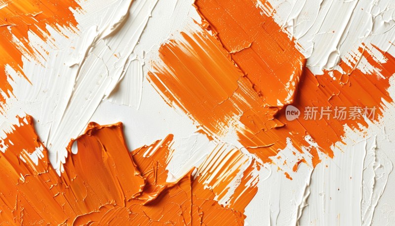 橙色油画特写