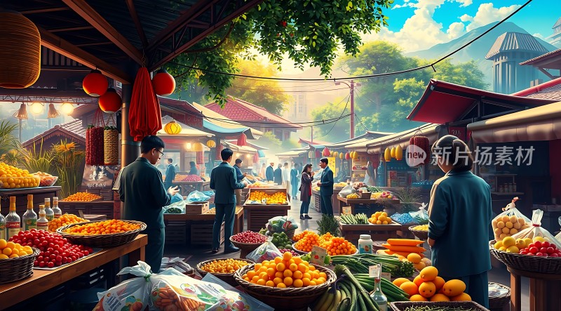 古风集市繁华景象