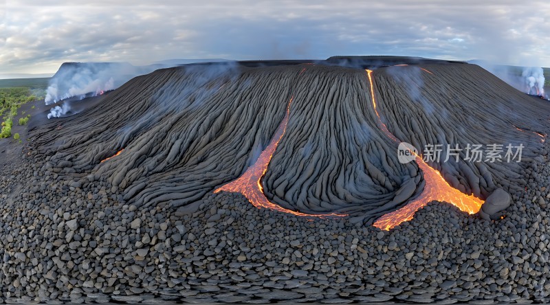 熔岩流淌的山脉