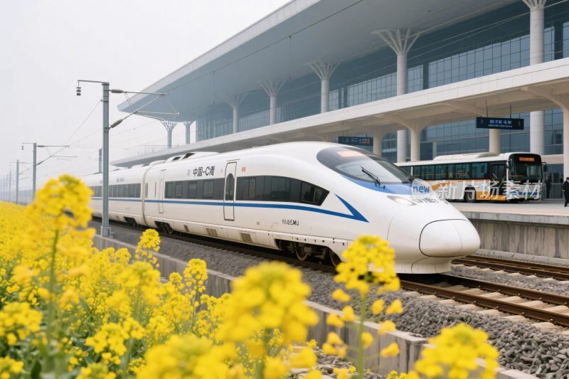 高铁花海站台场景