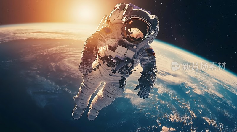 太空漫步地球与宇航员