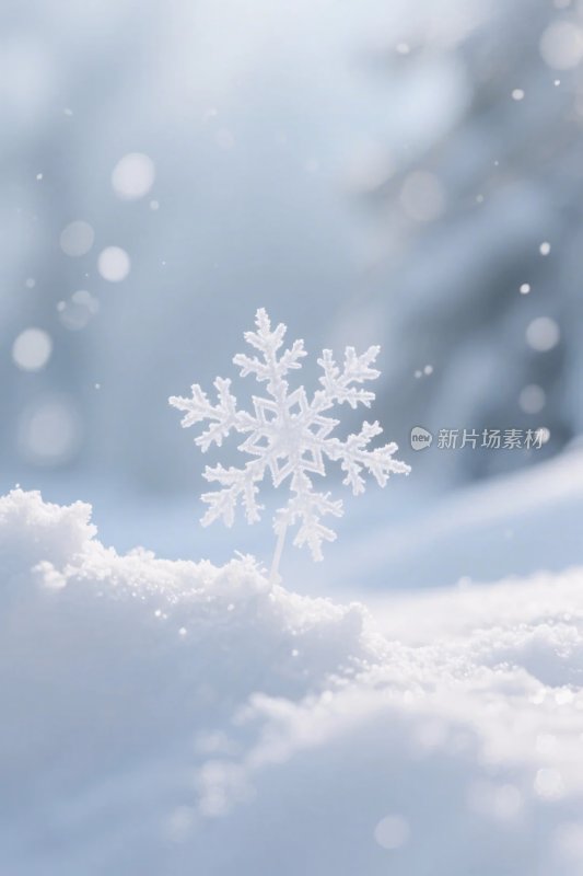 冬日雪景雪花插画