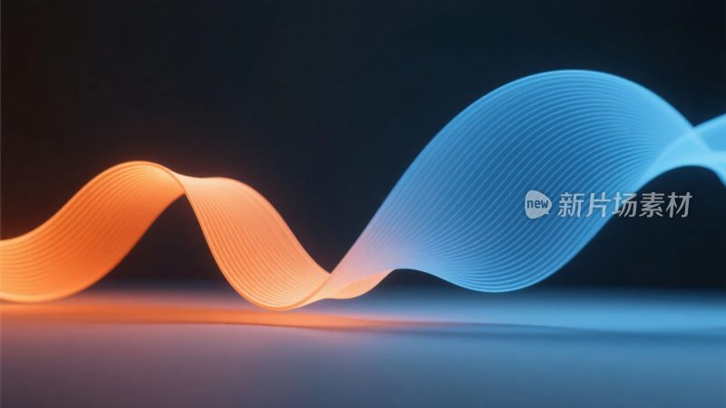 蓝橙渐变流动线条背景图