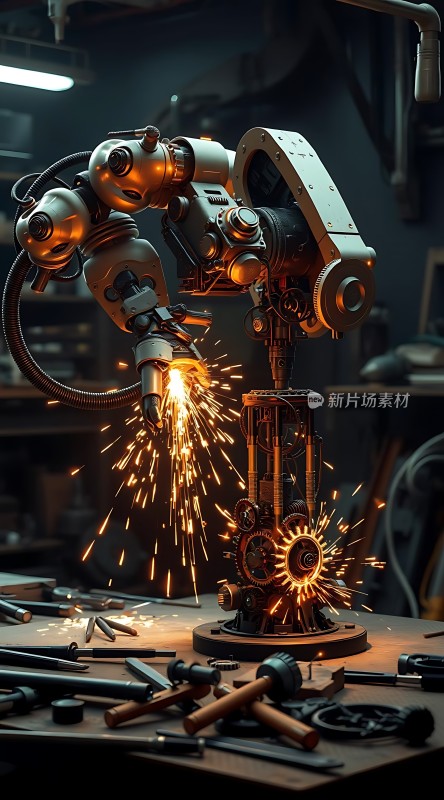 机械臂焊接火花四溅