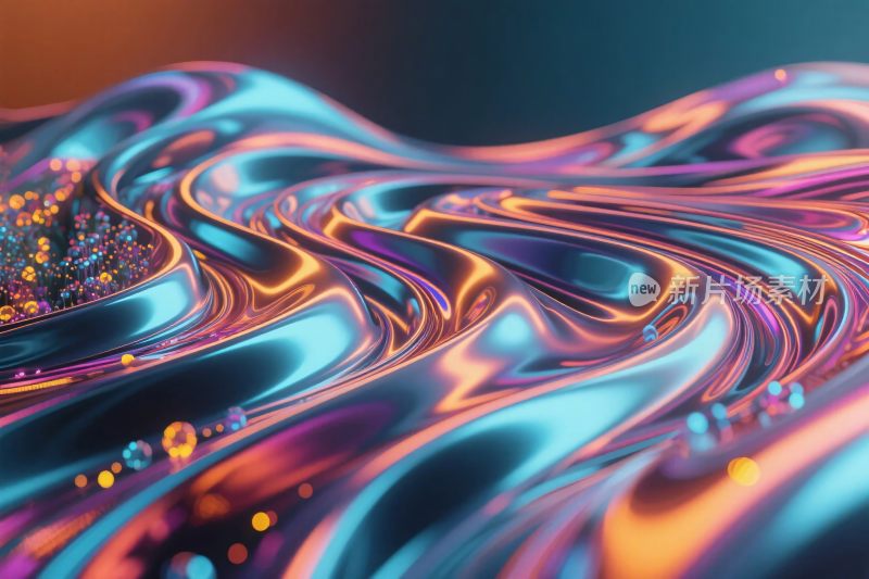 绚丽多彩的流体波纹画面