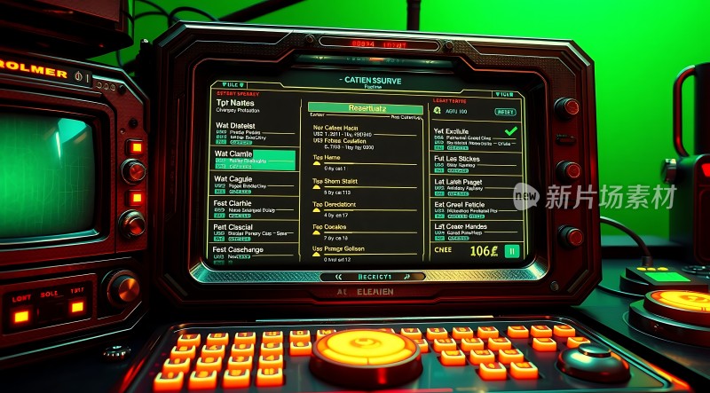 未来科技控制台全息界面操作