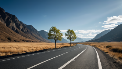 一条漫长的路高清风景图片