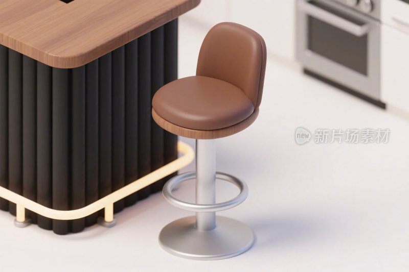现代室内吧台座椅场景