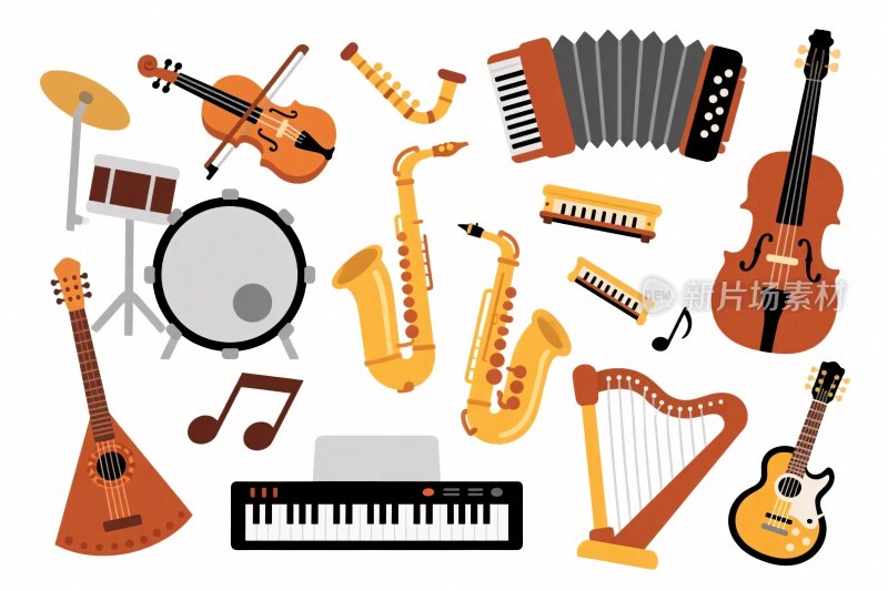 音乐乐器插画集合
