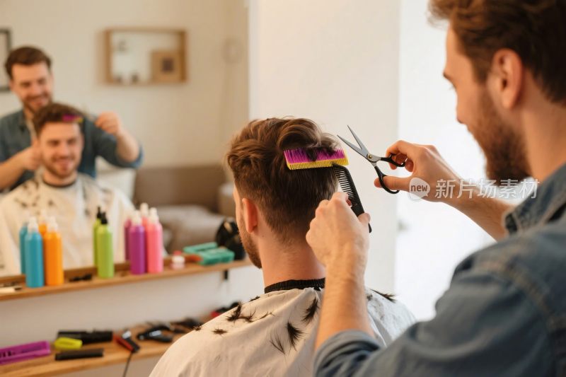理发店剪发场景