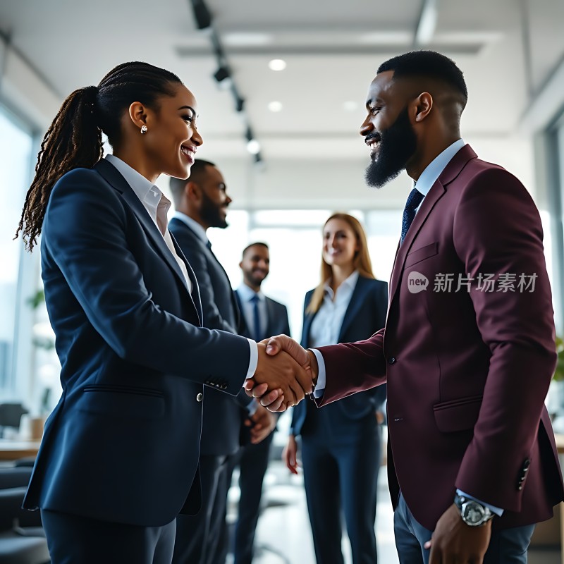 商务合作握手言和