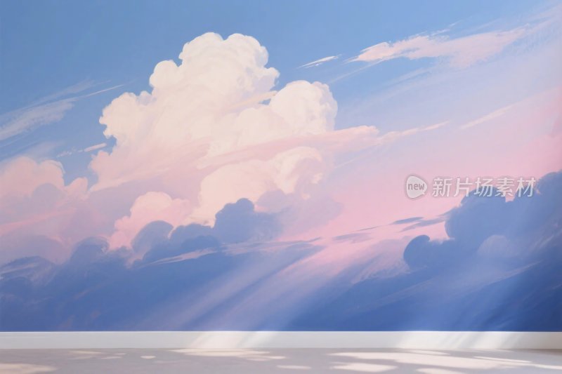 云朵蓝天风景插画