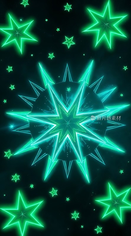 绿色星芒闪耀夜空