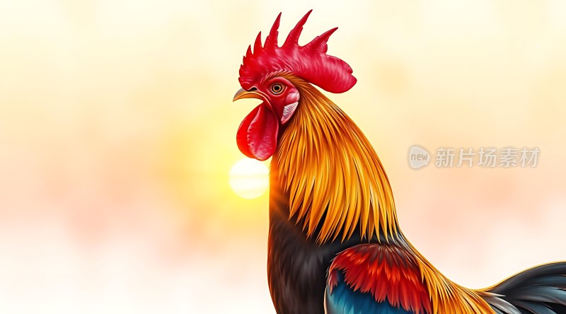 雄鸡报晓迎朝阳