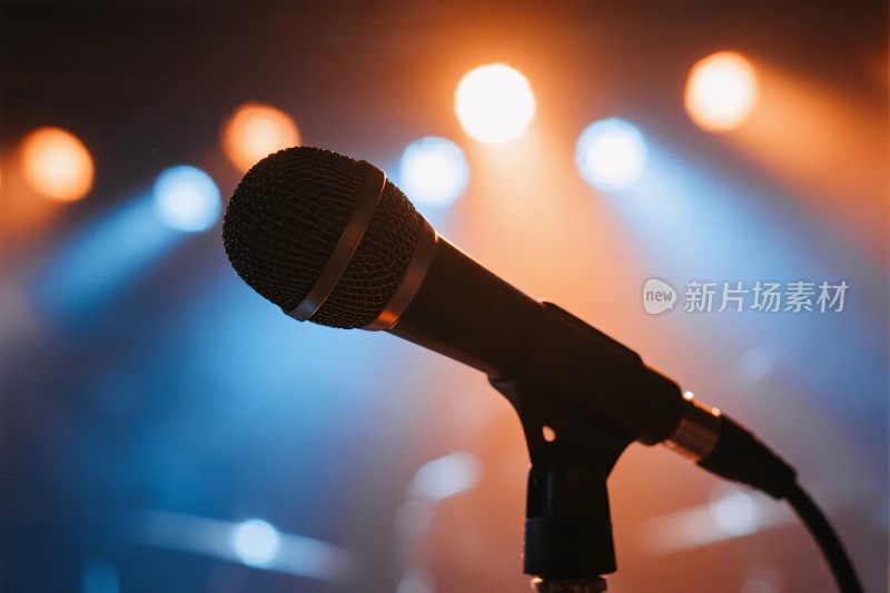 舞台麦克风与灯光场景