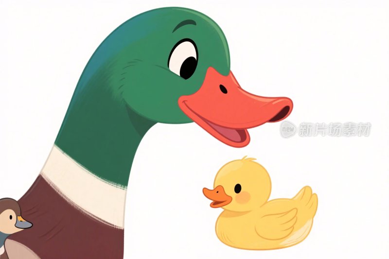 卡通鸭子与小黄鸭